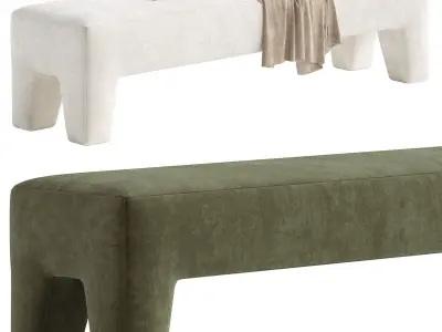 Hugo Angled Bench 3D model