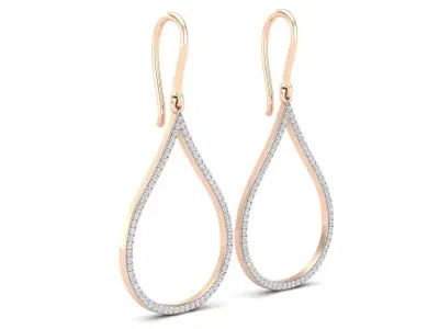 AV 676  Diamond Ladies Teardrop Dangling Earrings 3D print model