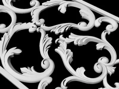 Central decor ornament for furniture 3D model 553
