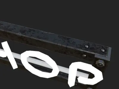 Generic Pawnshop Sign Low-poly 3D model