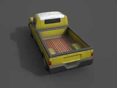 Generic PickUp Yellow Low-poly 3D model
