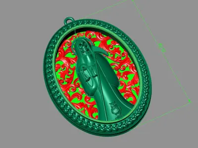 santa muerte holy death small size pendant 3D STL 3DM skull 3D print model