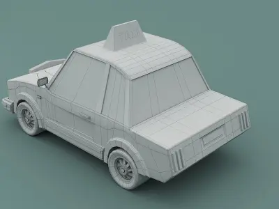 Cartoon Taxi 3D model