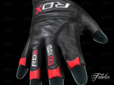 Weight lifting gloves Low-poly 3D model
