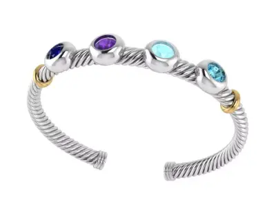 Bezel Setting Bangle Bracelet 2166 3D print model