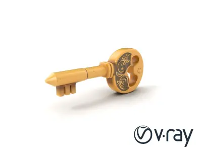 Intricate Antique Key Design model pack Low-poly 3D model