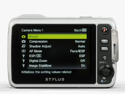 Olympus Stylus Tough TG-630 White rugged proof digital camera Low-poly 3D model