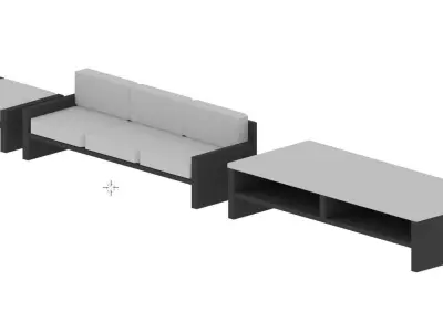 Modern Hall assets Low-poly 3D model