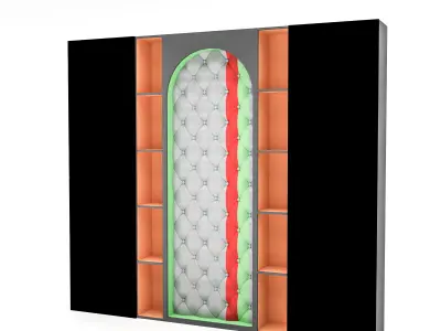 office wall decor and bookcase Low-poly 3D model