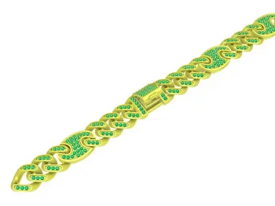 Luxury Pave Cuban Link Bracelet Jewelry Design  4133 3D print model