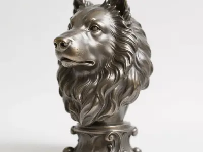 Dog sculpture 3D print model buy
