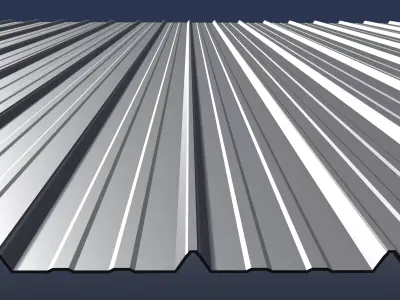 Metal sheet roofing 25O16 3D model