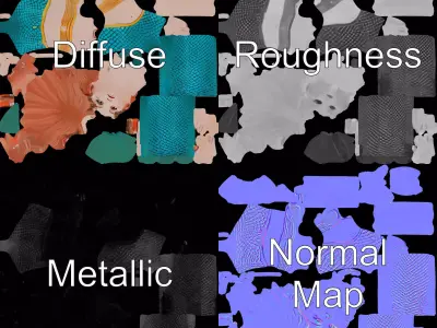 Fantasy Mermaid Character model pack Low-poly 3D model