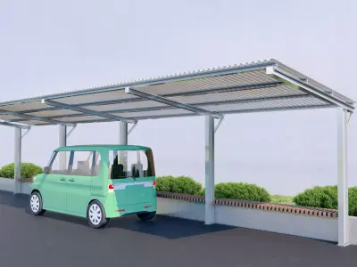 Bus Pergola Low-poly 3D model