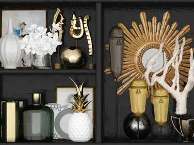 Shelves with decor 3D model