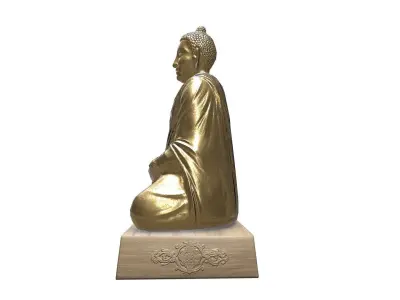 Golden Buddha Statue Low-poly PBR Low-poly 3D model