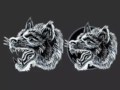 angry wolf 3D print model