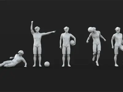 25 Soccer player figure 3D model