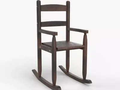 Chair No 9 Rocking Chair Cane Rocker Wood Version 3D model