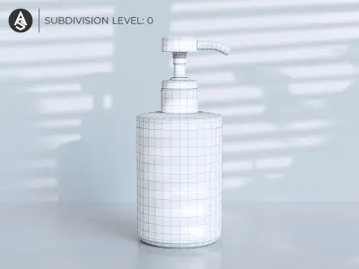 Luxurious Body Lotion Bottle Low-poly 3D model