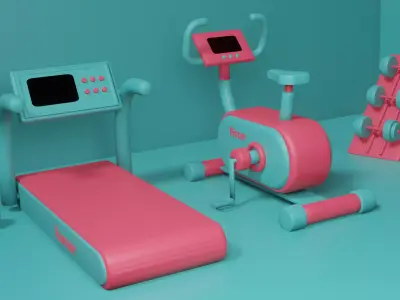 sports GYM cute and sweet Low-poly 3D model