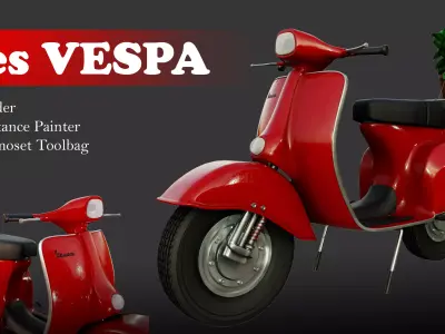 Red Vespa 3D model