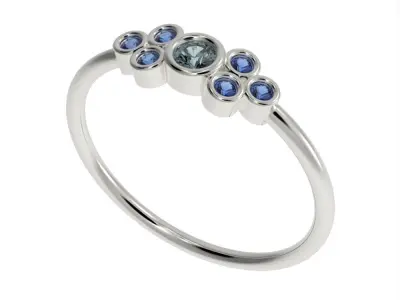 Its Basel ring with Round cut diamond 3D print model