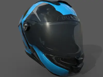 Helmet gas mask scifi military combat racer Low-poly 3D model