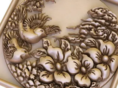 relief of two birds  3D model