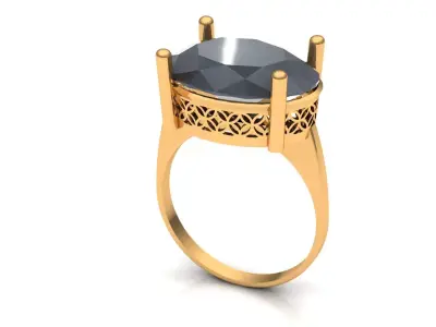LADIES GOLD RING  Low-poly 3D model
