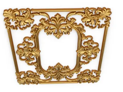Plaster decorative frame ornament 17 3D model