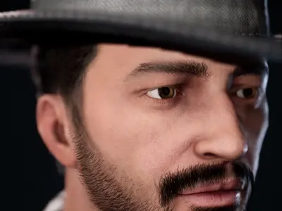 1950s Mafia Character  NPC Rigged Low-poly 3D model