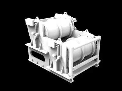 2-way winch for ship model prepared for 2 engines 3D print model