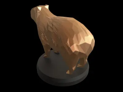 Parametric Capybara Low-poly 3D model