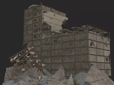 destruction Low-poly 3D model