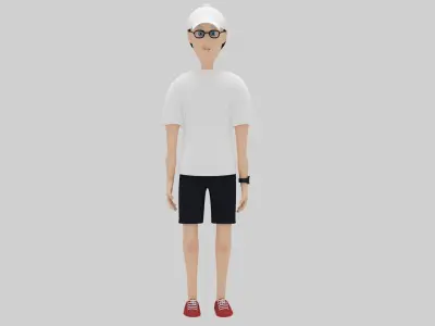 Character Coach  Lowpolys Rigged  Low-poly 3D model