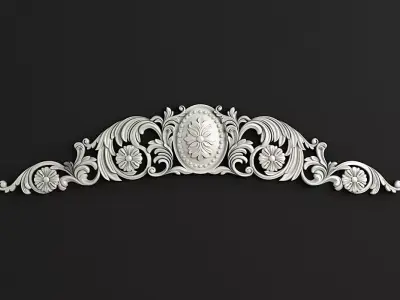 Carved decor horizontal 3D model