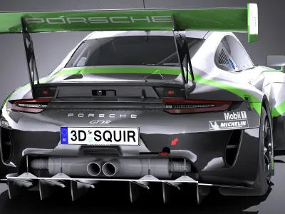 Porsche 911 GT3R 2019 lowpoly Low-poly 3D model