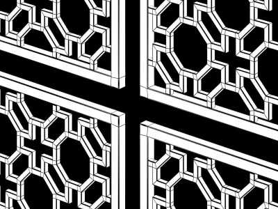 Arabic Islamic pattern wood decorative plaster 3D model purchase