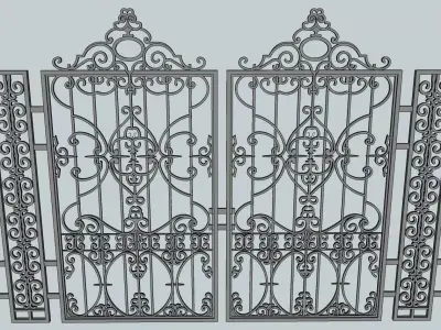 iron mesh door 3d model 3D model