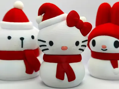 Christmas Special Cute Kitty Snowman Collection 3D print model