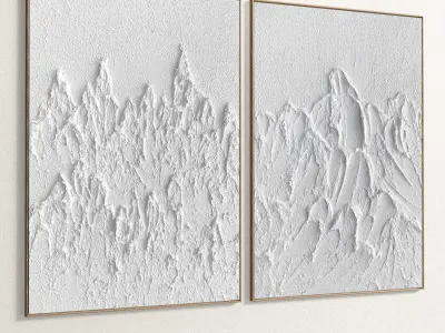 Plaster Two Photo Frame 264 Low-poly 3D model