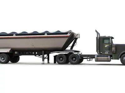 Freightliner Classic  dump trailer Low-poly 3D model