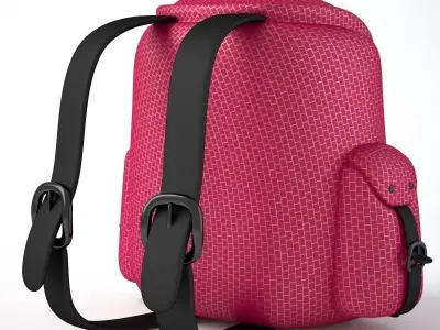 Back Pack Pink 3D model