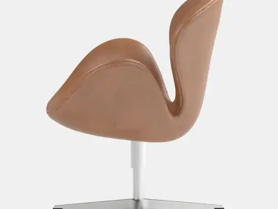 SWAN Chair Arne Jacobsen Fritz Hansen Brown 3D model