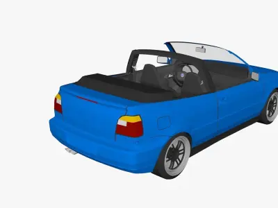 Low Poly Car volkswagen cabriolet Low-poly 3D model