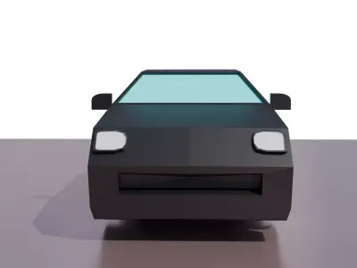 Low-Poly Cartoon car - cartoon style Low-poly 3D model