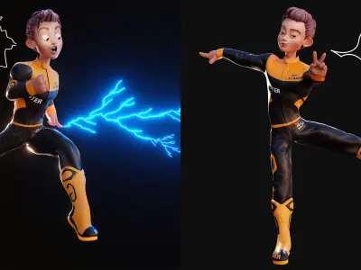 Rigged F1 Male Driver using BlenRig 6 Addon in Blender 3 3D model