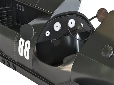 Lewis - Black Metal Decorative Car with Bottle-Holder W305 3D model