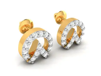 Solitaire Women Earring 3D print model 3
